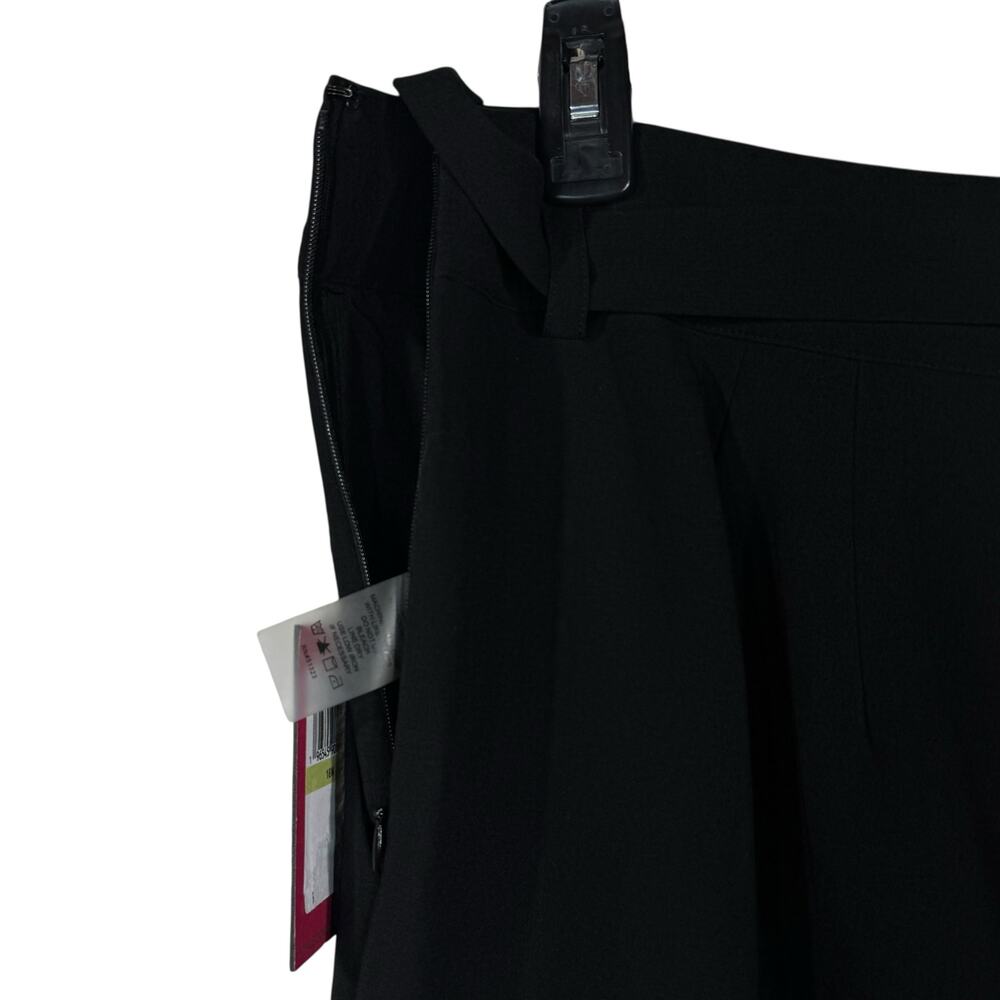 Vince Camuto SZ 18W Dress Pants Wide Leg Stretch Belted Side Zip Pockets Black - Picture 4 of 6